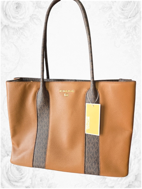 MICHAEL Michael Kors Handbags - NWT Michael Kors Large Leather Tote Shoulder Bag Luggage Brown Cognac